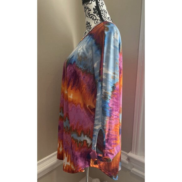 Pure Essence Tunic Top Size XL Soft Knit Multicolor Art To Wear Artsy Mod - Picture 4 of 13